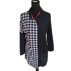 NWT Evelyn & Arthur Top Ligne Womens Long Sleeve Shirt Multicolor Size Small